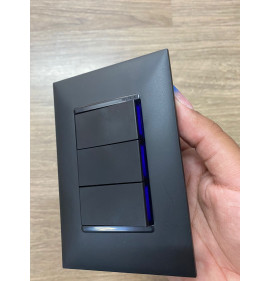 Cj Interruptor Triplo Paralelo 4x2 - Pial Plus + Preto 